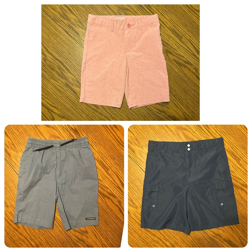 Boys (Size 12) Shorts in Pink, Gray, and Navy (Swim trunks) in good condition